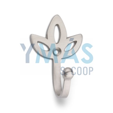 PERCHA DE LATON TULIPAN NIQUEL SATINADO 66X40X42MM