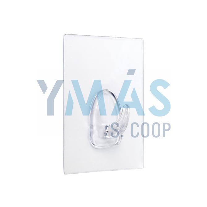 COLGADOR ADHERENTE REUTILIZABLE 80X62MM TRANSPAREN