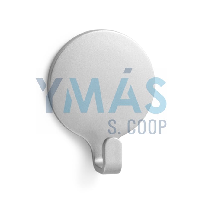 PERCHA ADHESIVA CIRCULAR 2 UNIDADES CROMO MATE