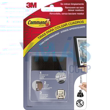 TIRAS COMMAND CUADROS MEDIANAS NEGRAS 4 JUEGOS