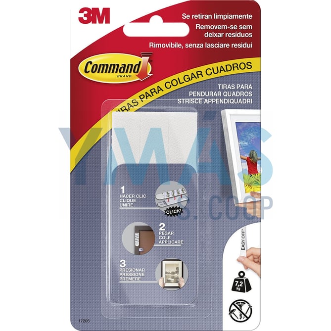 TIRAS COMMAND CUADROS GRANDES BLANCAS 4 JUEGOS