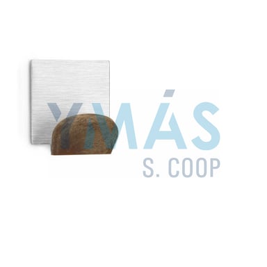 COLGADOR ADHESIVO ACERO INOX MADERA 2 UNIDADES