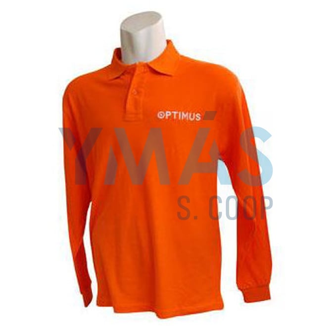 POLO OPTIMUS MANGA LARGA NARANJA XL