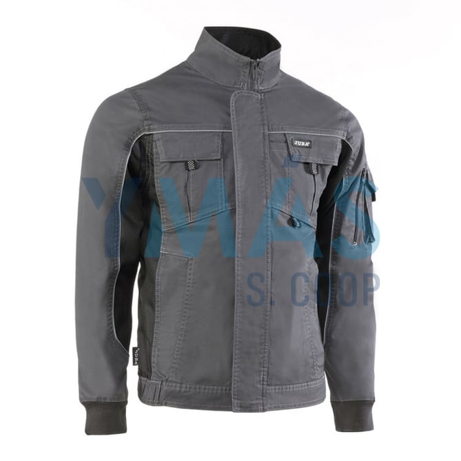 CHAQUETA MULTIBOLSILLOS FLEX GRIS Y NEGRA XL