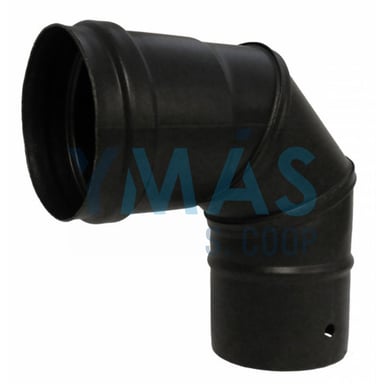 CODO ESTUFA PELLET 90 GRADOS VITRIFICADO NEGRO 80