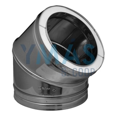 CODO ESTUFA 45§ DOBLE PARED INOX 304/304 175MM