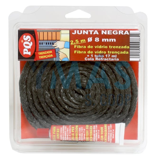 JUNTA NEGRA PUERTA 8MM FIBRA VIDRIO