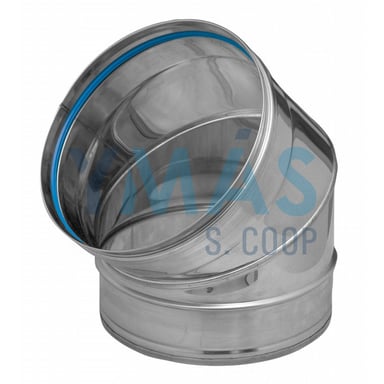 CODO ESTUFA 45§ INOX SW 304 130MM