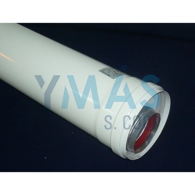 TUBO COAXIAL ALUMINIO M/H 60/100MM 1MT BLANCO