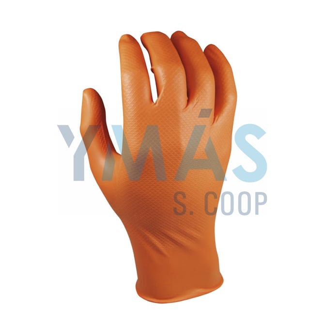 CAJA 50UNDS. GUANTE DESECH.NITRILO T-S NARANJA S/P