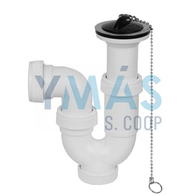 SIFON RIGIDO CURVO LAVABO FREGADERO VALVULA 1 1/2