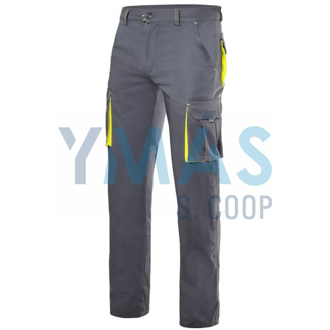 PANTALON MULTIBOLSILLOS STRETCH GRIS AMARILLO 52