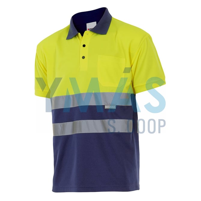 POLO MANGA CORTA ALTA VISIBILIDAD AMARILL AZUL XXL