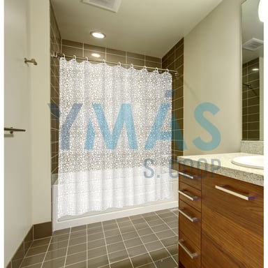 CORTINA BAÑO CALDEA BLANCA 180X200CM PVC