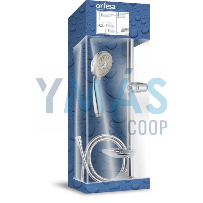 SET BARRA DUCHA FLEXO INOX Y MANGO 3 FUNCIONES CR