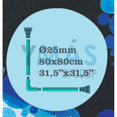 BARRA CORTINA BAÑO CURVA BLANCA 80X80CM AQUA