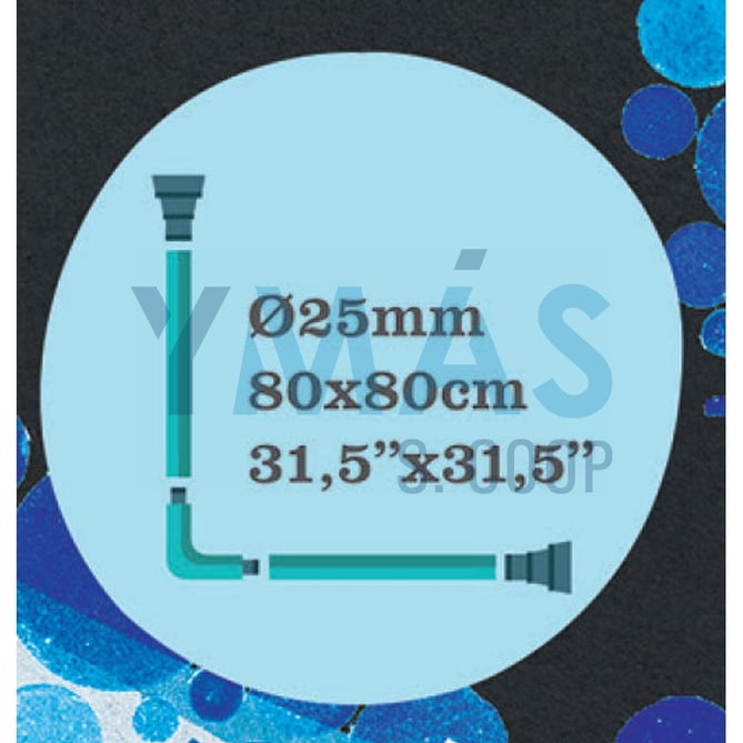 BARRA CORTINA BAÑO CURVA BLANCA 80X80CM AQUA
