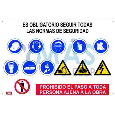 CARTEL OBRA COMBINADO 100X70CM HORIZONTAL 0,4MM