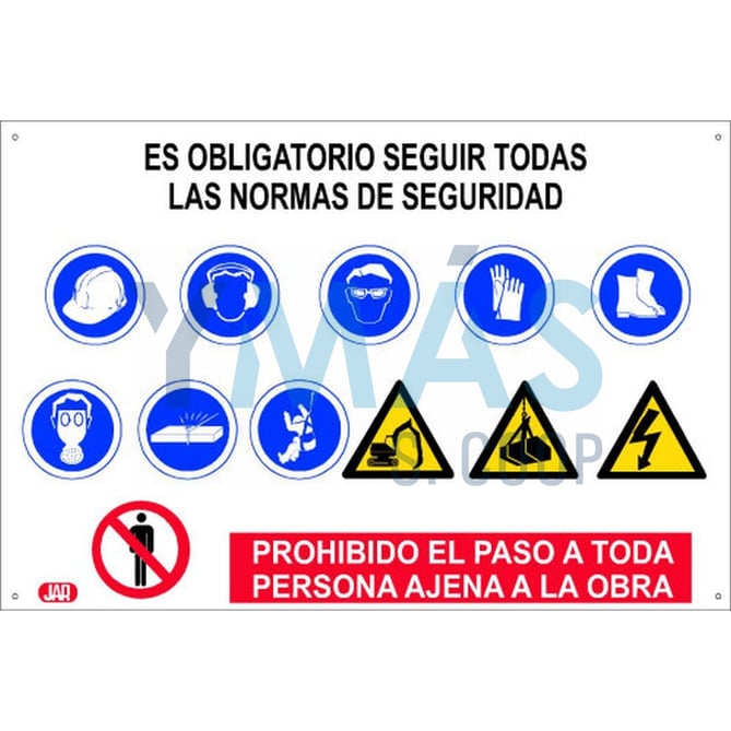 CARTEL OBRA COMBINADO 100X70CM HORIZONTAL 0,4MM