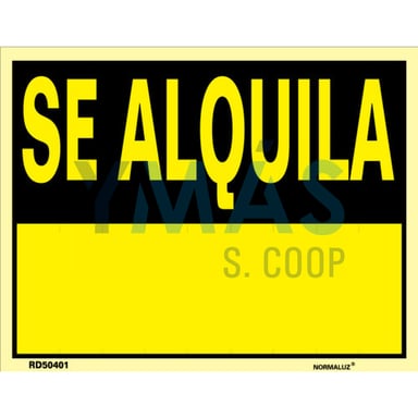 SEÑAL PVC SE ALQUILA 35X45CM