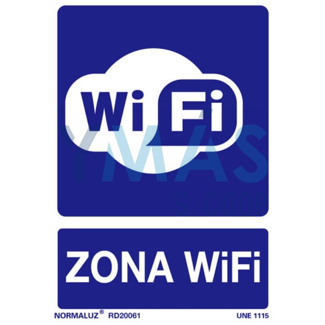 SEÑAL PVC ZONA WIFI 21X30CM