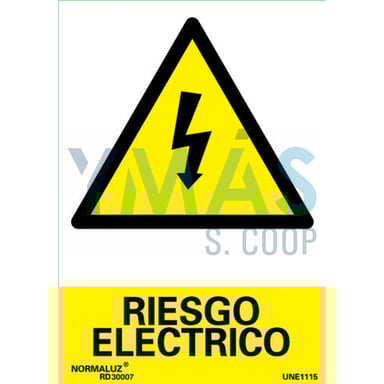 SEÑAL PVC RIESGO ELECTRICO 21X30CM