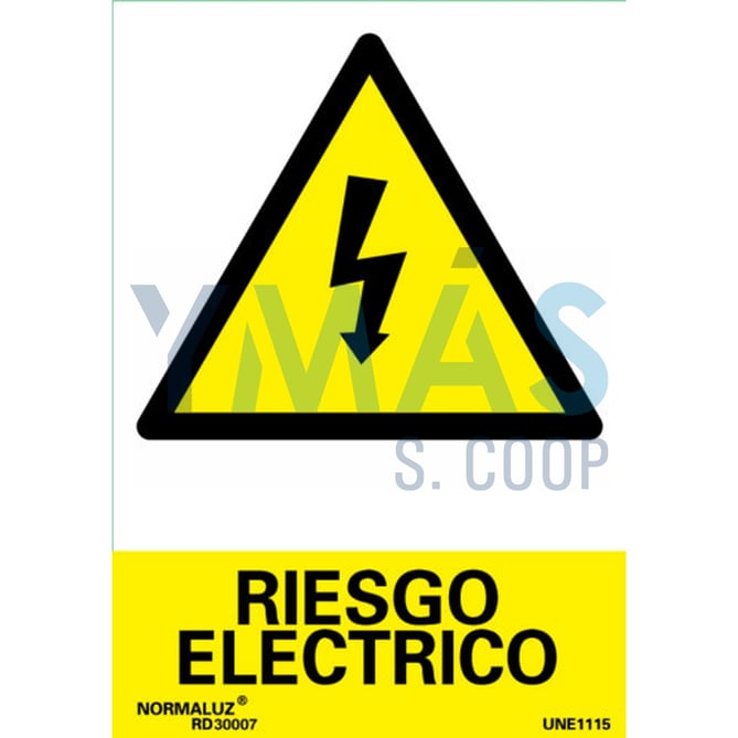 SEÑAL PVC RIESGO ELECTRICO 21X30CM