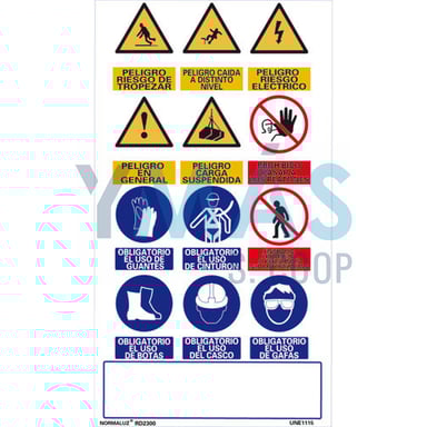 SEÑAL PVC MULTIPLE OBRAS VERTICAL 50X90