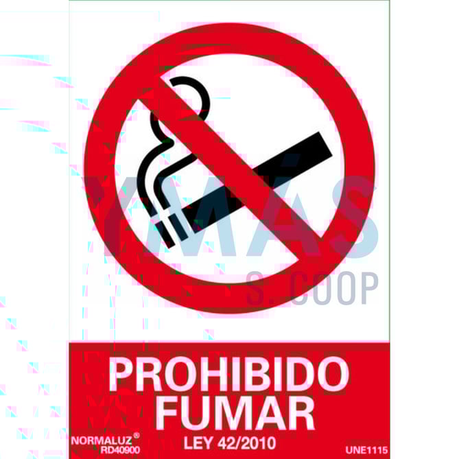 SEÑAL PVC PROHIBIDO FUMAR 21X30CM