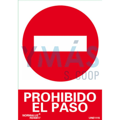 SEÑAL PVC PROHIBIDO EL PASO COCHES 21X30CM