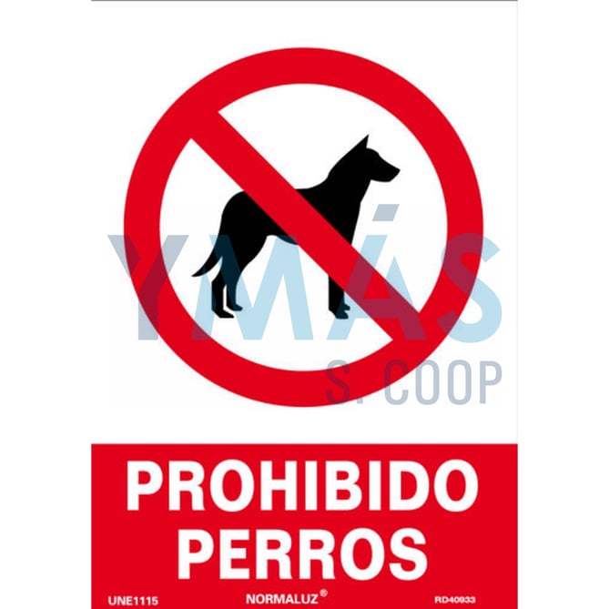 SEÑAL PVC PROHIBIDO PERROS 21X30CM