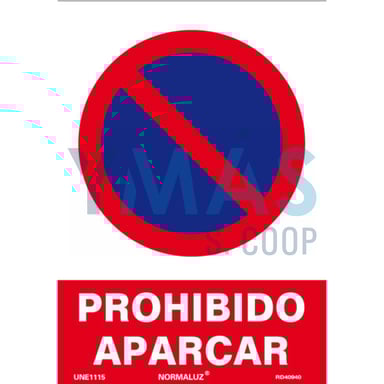 SEÑAL PVC PROHIBIDO APARCAR 21X30CM