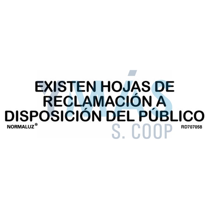 SEÑAL HOJAS DE RECLAMACION INOX ADHES 5X20CM