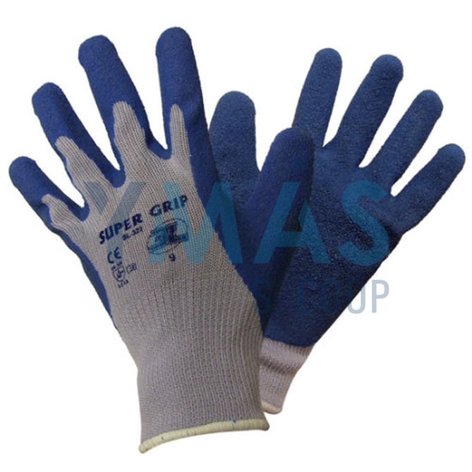 GUANTE ALGODON LATEX SUPERGRIP AZUL 8