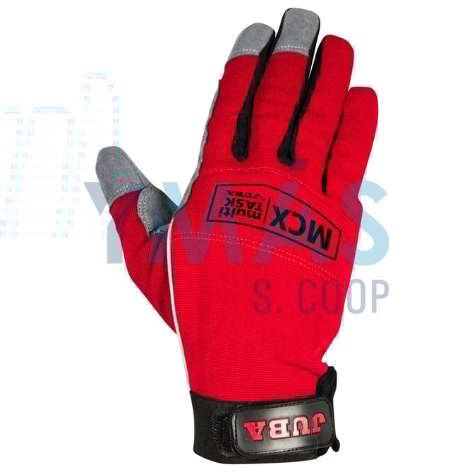 GUANTE PIEL MECANIX ROJO REFUERZO 10