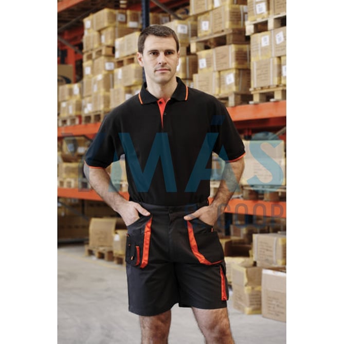 PANTALON CORTO NEGRO NARANJA TOP RANGE M