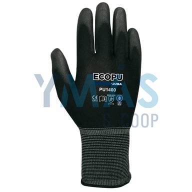 GUANTE NYLON PALMA PU NEGRO 8