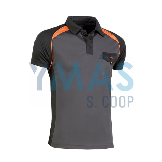 POLO COOLWAY TOP RANGE NEGRO NARANJA M