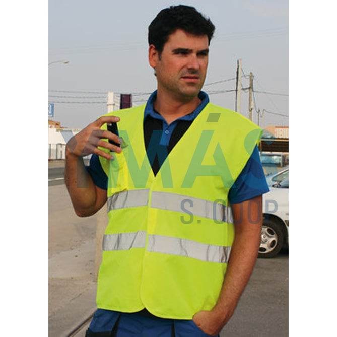 CHALECO ALTA VISIBILIDAD AMARILLO T-XL C/BANDAS 3