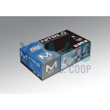 GUANTE NITRILO DESECHABLE S/POLVO NEGRO 100 UNID M