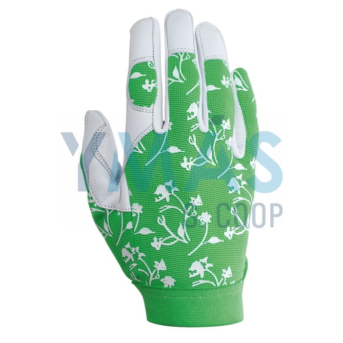 GUANTE PIEL FLOR CABRA PALMA SPANDEX VERDE 8