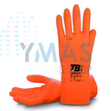 GUANTE LATEX NATURAL FLOCADO NARANJA 9