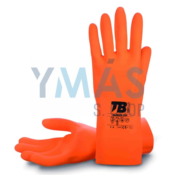 GUANTE LATEX NATURAL FLOCADO NARANJA 9