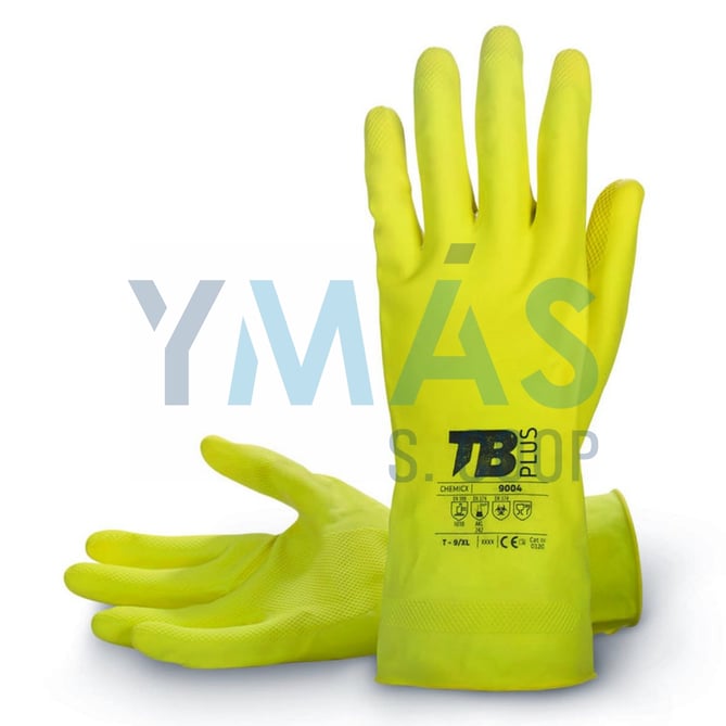 GUANTE LATEX FLOCADO QUIMICO AMARILLO 8