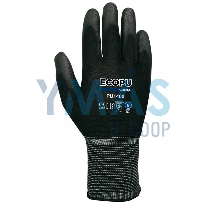 GUANTE NYLON PALMA PU NEGRO 6