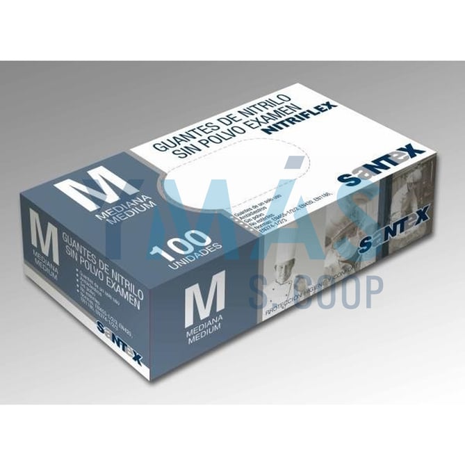 GUANTE NITRILO DESECHABLE S/POLVO AZUL 100 UNID XG