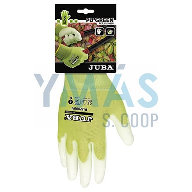 GUANTE NYLON VERDE PALMA PU BLANCO 9