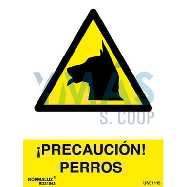 SEÑAL PVC PRECAUCION PERROS 21X30CM