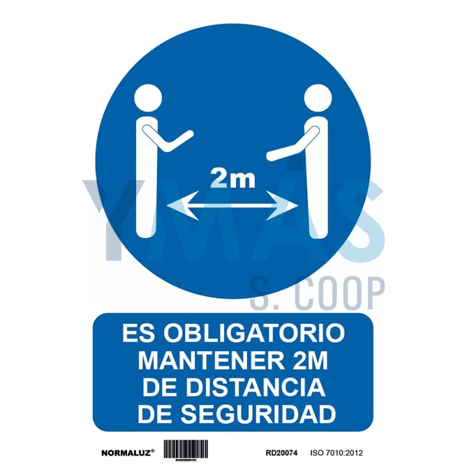 SEÑAL 2 MT DISTANCIA SEGURIDAD ADHESIVA 200X300 M