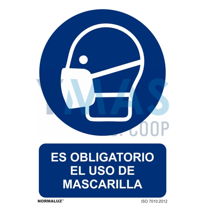 SEÑAL OLBIGATORIO MASCARILLA ADHESIVA 200X300 MM